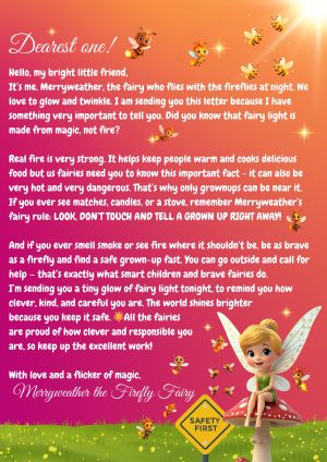 Printable Fire Safety Fairy Letter for Kids