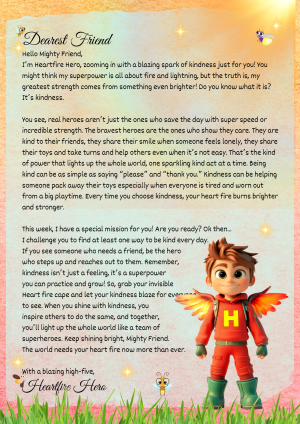 Kindness is a Superpower Letter From Superhero Heartfire Hero