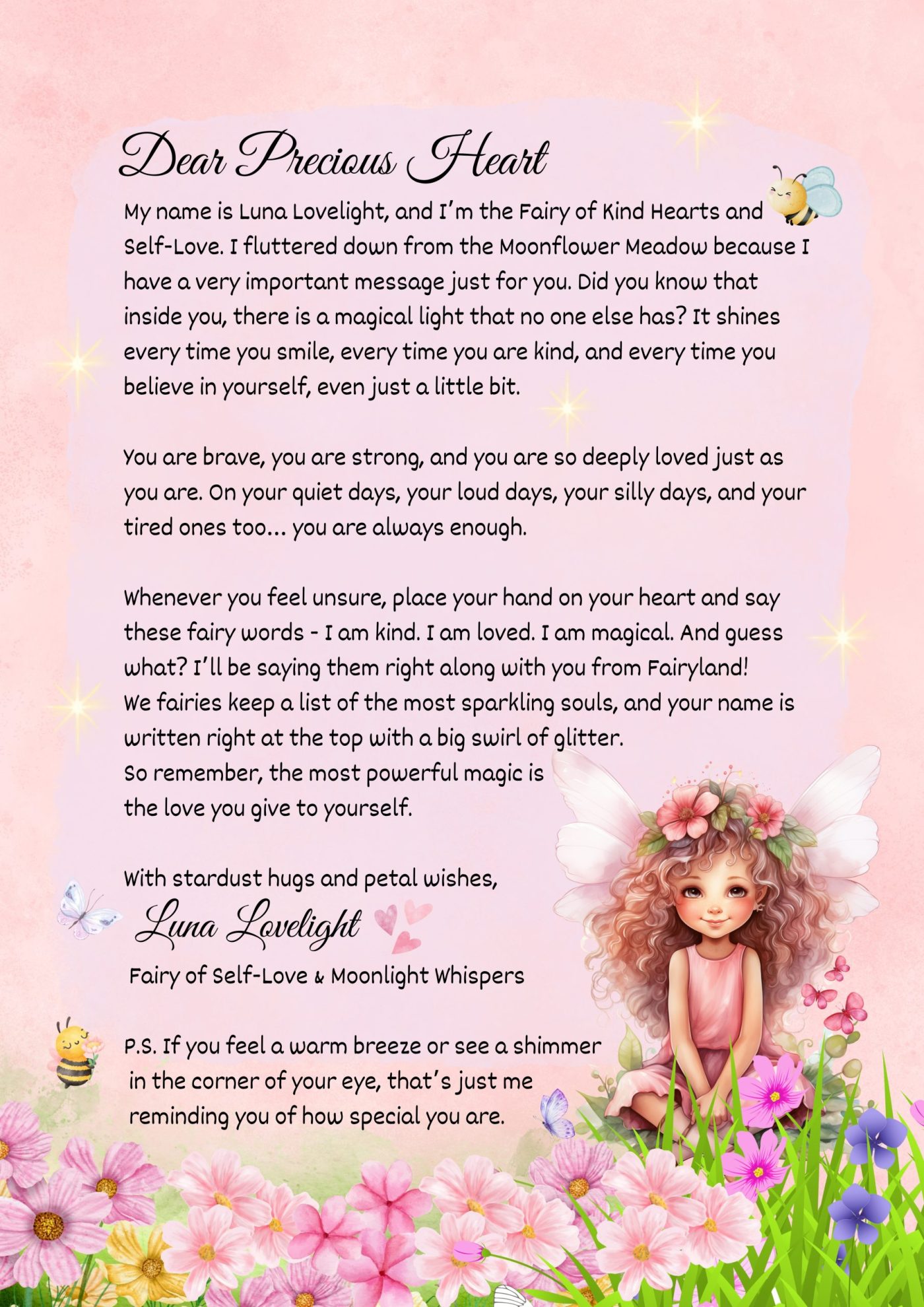 Printable Fairy Letters For Kids