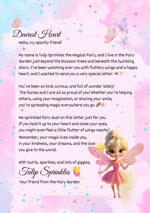 Well Done for Being Kind Fairy Letter From Tulip Sprinkles