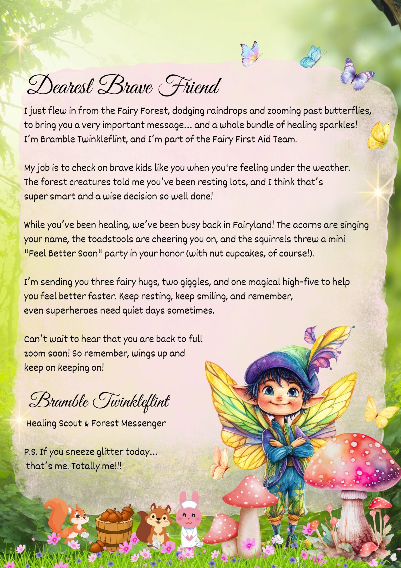 Printable Fairy Letter For Kids