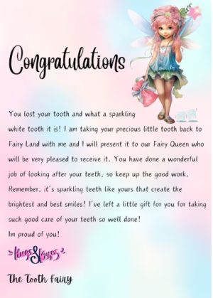 Printable Tooth Fairy letter