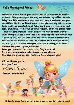 Kids Printable Fairy Letter Water Safety